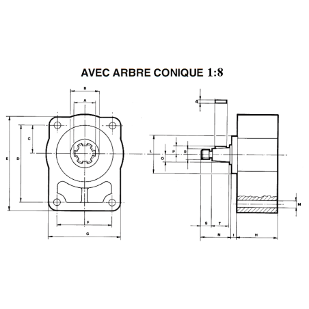 Cojinete antifricción - GR3- EJE CÓNICO 1:8 *