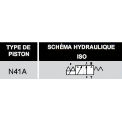 electrodistributeur 12 VDC - NG6 - 3/2 - P vers A - B et T Fermé - 41A