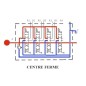 Distributeurs DM 40 - D.E - A1/A1/A1/A1 - 40 L/mn - 250 bar - 3/8 BSP - 4 Leviers - Limiteur Pression