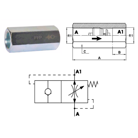 Válvula paracaídas F.F 1" FBSP - 200 L/mn - 300 B