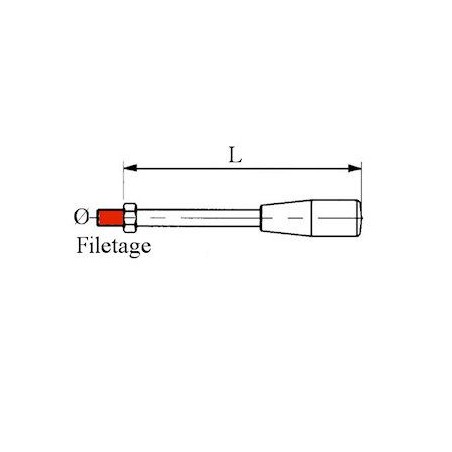 Varilla de palanca para válvula de control hidráulica M8 x 150 mm