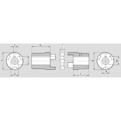 Motor shaft coupling Ø 42 mm - GR3 Cone 1/8