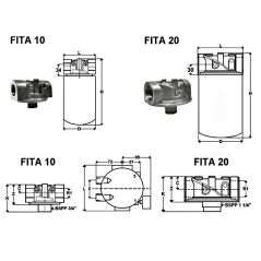 Cabeza de soporte del filtro de aspiración SPIN ON- 3/4 BSP - 100 L/mn