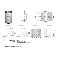 IN-LINE FILTER - 10 µ - 80 L/MN - 3/4 BSP - DN 96 - H 213