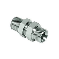 Bulkhead pass-through - MBSPCT 1/4 x MBSPCT 1/4 - 60° cone. Without locknut