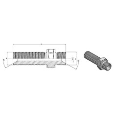 Bulkhead pass-through - MBSPCT 1/4 x MBSPCT 1/4 - 60° cone. Without locknut Trale - 3