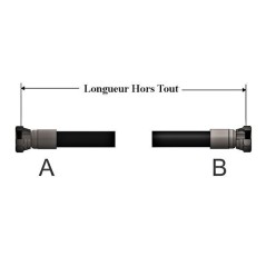 Flessibile R2T 5/16 - PS 350 - Lg 150 cm - Femele 3/8 FBSP - Femelle 3/8 FBSP 46,81 € R2T516L150FF38