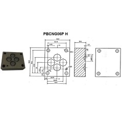 Trale Placa de cierre total para base Cetop 3 - NG6 - Paralelo - 3