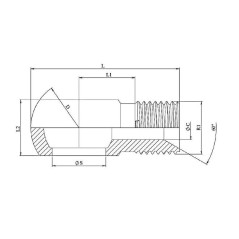 Banjo-Kupplung Gas - Ø Schraube 3/4 BSP - 26.44 mm - Gewinde 3/4 BSP