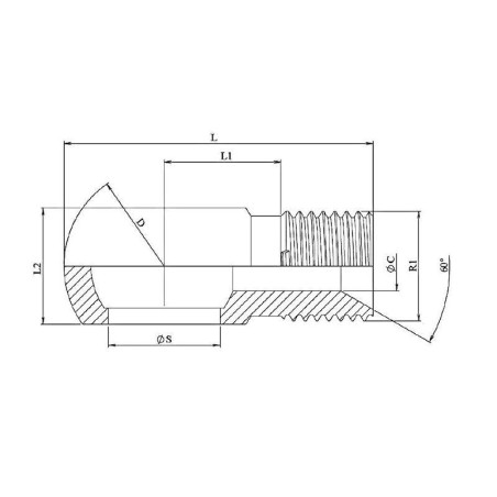 Banjo-Kupplung Gas - Ø Schraube 3/4 BSP - 26.44 mm - Gewinde 3/4 BSP