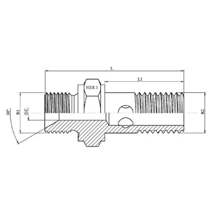 Equal extension screw - 1/4 BSP - for 1/4 BSP banjo fitting