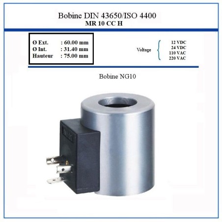 Bobina NG 10 - Diámetro int. 31,4 mm - 110 VAC