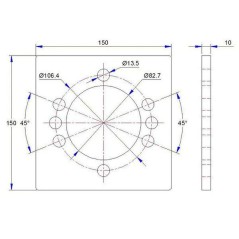 Halterung 6 + 2 Löcher für OMP - OMR und OMS Motor OMP9W9 38,16 €