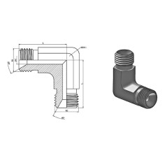 90° elbow - 1/4 x 1/4 MBSP - 60° cone.