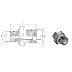 MBSPCT 1/4 x MBSPCT 3/8 - 60°-Konus.  - 3