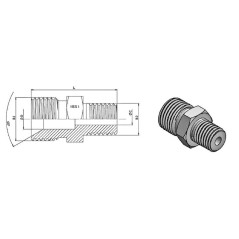 Trale Adaptador macho - MBSPCT 1"1/2 - macho cónico MC 2" - 3