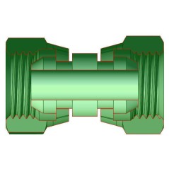 Rechtsdrehende Innengewinde - FBSPT 1"1/4 X FBSPT 1"1/4 - 60°-Konus.