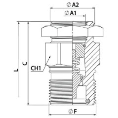 Acoplamiento fijo/Válvula - 3/4 BSP - VCR - Caudal 90 L/mn - PS 350 Bar