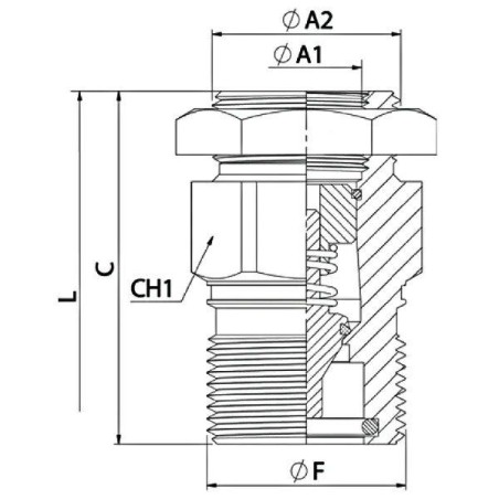 Accoppiamento fisso/valvola - 3/4 BSP - VCR - Portata 90 L/mn - PS 350 Bar