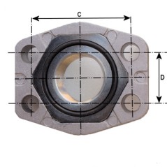 4-hole steel flange, straight - ENTRAXE 38 X 17.5 - FG 3/8 BSP - Type HPI 2500054 € 29.38