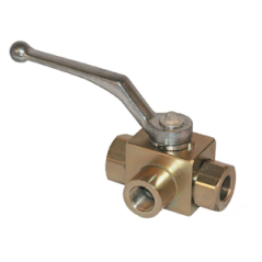 HP 3-way L-shaped ball valve - 1'' BSP - PS 315 Bar Trale - 1