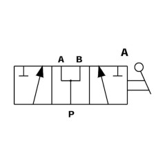 HP 1" selector valve - 3-way T - ball - PS 250 Bar