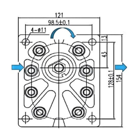 GR3 Hydraulikpumpe - RECHTS - 63.0 CC - EUROPÄISCHER BRIDE