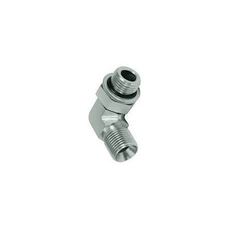 90° swivel elbow - MBSP 1/4 x 1/4 Gaz cyl Gold + ring - 60° cone.  - 1