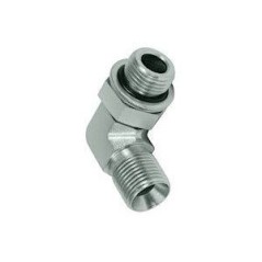 Gomito girevole a 90° - MBSP 1/2 x 1/2 Gaz cyl Oro + anello - Cono a 60°.  - 1