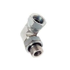 Codo giratorio 90° - TBSP 1/4 x 1/4 Gas cil Oro + anillo - cono 60  - 1