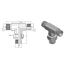 Male swivel tees - 1/4 MBSP - 60° cone.  - 2