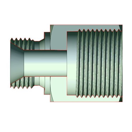 Estensione disuguale 25,5 mm M-F - MBSPCT 1/8 cono 60° x FG 1/4 BSP