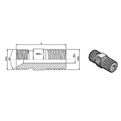 Trale Adaptador macho MBSP 1/4 cono 60° x macho gas cono 1/4 - 3