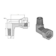 90° Winkel - FBSP 1/4 Konus 60° x 1/4 MC