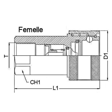 Hydraulic coupling ISO A - Female 1"1/2 BSP - Flow 379 to 700 L/mn - PS 200 Bar