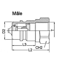 Acoplamiento hidráulico ISO A - Hembra 1"1/2 BSP - Caudal 379 a 700 L/...