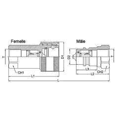 Acoplamiento hidráulico ISO A - Hembra 1"1/2 BSP - Caudal 379 a 700 L/...