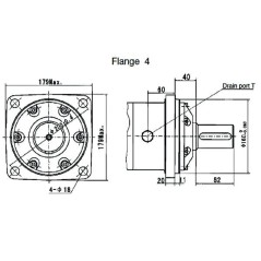 Hydraulikmotor OMV1000 - VNKV1000 4ADS - Welle DN 50 mm