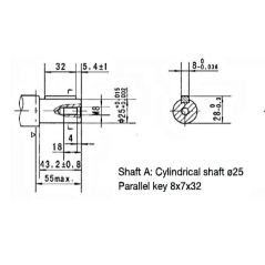 Motor shaft 25MM VNKP50 2ADSN - OMP50