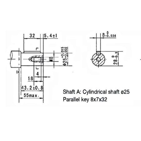 Eje motor 25MM VNKP50 2ADSN - OMP50