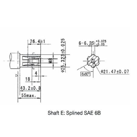 CANNELE 25MM VNKP200 2EDSN Eje Motor - OMP200