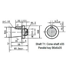 Moteur arbre 35MM Conique VNKSW80 PLUS BDS - OMSW80