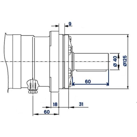 Moteur hydraulique OMT160 - VNKT160 4MDS - Arbre DN 40 mm