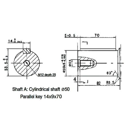 Motore idraulico OMV400 - VNKV400 4ADS - Albero DN 50 mm