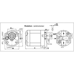 GR0 gear pump - ANTI HORARY - 1.6 CC - REVERSE OUTPUT