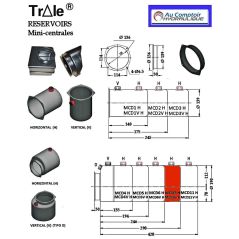 Metal hydraulic H tank - 1 L - for mini power station