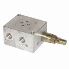 Placa base para 1 electro NG6 - Con válvula limitadora de presión - SALIDAS LATERALES y FONDO 3/8 PBL6VMP €181.13