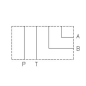 Embase simple NG10 - sortie A et B latérale - P et T arriere - 1/2 BSP