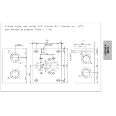 NG10 base simple - salida lateral A / B y P / T - 1/2 BSP