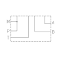 Embase simple NG10 - sortie A / B et P / T latérale - 1/2 BSP